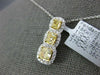ESTATE 1.68CT WHITE & FANCY YELLOW DIAMOND 18KT 2 TONE GOLD HALO 3 STONE PENDANT