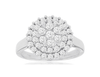 ESTATE 1.0CT DIAMOND 14KT WHITE GOLD 3D CLASSIC FLOWER DOUBLE HALO LOVE RING