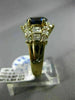 ESTATE WIDE 1.96CT DIAMOND & AAA SAPPHIRE 18KT YELLOW GOLD 3D ENGAGEMENT RING