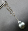 LARGE .72CT DIAMOND & AAA TAHITIAN PEARL 18KT WHITE GOLD 3D GEOMETRICAL EARRINGS