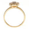 WIDE .66CT WHITE & CHOCOLATE FANCY DIAMOND 18K ROSE GOLD CUSHION ENGAGEMENT RING
