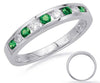 ESTATE .48CT DIAMOND & AAA EMERALD 14K WHITE GOLD ROUND CLASSIC CHANNEL FUN RING