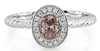.47CT WHITE & PINK DIAMOND 18KT WHITE & ROSE GOLD OVAL & ROUND ENGAGEMENT RING