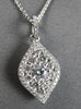 .58CT DIAMOND 18KT WHITE GOLD 3D ROUND INVISIBLE TEAR DROP LEAF FLOATING PENDANT