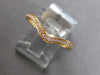 ESTATE .13CT DIAMOND 18KT ROSE GOLD 3D CLASSIC V SHAPE WEDDING ANNIVERSARY RING