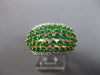 LARGE 1.81CT DIAMOND & AAA EMERALD 18K 2 TONE GOLD 3D MULTI ROW ANNIVERSARY RING