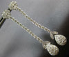 ESTATE LARGE 1.50CT DIAMOND 18KT WHITE GOLD FLOWER CHANDELIER HANGING EARRINGS