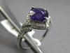 2.22CT DIAMOND & AAA AMETHYST 14KT WHITE GOLD CUSHION & ROUND GEOMETRICAL RING