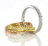 ESTATE 1.84CT DIAMOND 18KT TRI COLOR GOLD 3D ROUND ETERNITY TRINITY LOVE RING