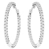 1CT DIAMOND 14KT WHITE GOLD INSIDE OUT SHARED PRONG 3 LEAF HOOP HANGING EARRINGS