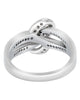 ESTATE .27CT DIAMOND 18KT WHITE GOLD 3D CLASSIC LOVE KNOT FUN LOVE RING