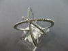 LARGE .30CT DIAMOND 14KT WHITE GOLD 3D MULTI ROW CRISS CROSS SNOWFLAKE LOVE RING