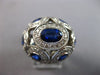 LARGE 4.63CT DIAMOND & AAA SAPPHIRE 18K WHITE GOLD OVAL & ROUND DOME SHAPE RING