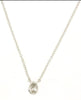 ESTATE .10CT DIAMOND 14KT WHITE GOLD 3D PEAR SHAPE CLASSIC BEZEL FUN NECKLACE