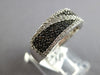 WIDE .75CT WHITE & BLACK DIAMOND 14KT WHITE GOLD MULTI ROW CRISS CROSS LOVE RING
