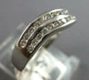 ESTATE .30CT DIAMOND 14KT WHITE GOLD CLASSIC CHANNEL 2 ROW DOUBLE WAVE FUN RING