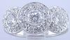 LARGE 1.59CT DIAMOND 18KT WHITE GOLD PAST PRESENT FUTURE HALO FILIGREE LOVE RING
