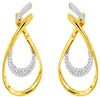 .30CT DIAMOND 14K YELLOW GOLD 3D MULTI ROW DOUBLE TEAR DROP FUN HANGING EARRINGS