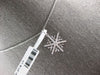 ESTATE .17CT DIAMOND 18KT WHITE GOLD 3D CLASSIC FLOWER SNOWFLAKE FUN PENDANT