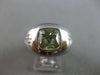 LARGE GIA 3.76CT WHITE & GREEN DIAMOND 18KT WHITE GOLD 3D ETOILE MENS GYPSY RING