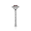 .47CT WHITE & PINK DIAMOND 18KT WHITE & ROSE GOLD OVAL & ROUND ENGAGEMENT RING