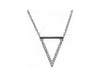 ESTATE .06CT DIAMOND 14KT WHITE GOLD 3D V SHAPE FUN NECKLACE