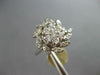 LARGE .87CT DIAMOND 14KT WHITE GOLD 3D CLASSIC ROUND FLOWER MULTI LEAF LOVE RING