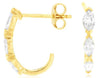 .66CT DIAMOND 14KT YELLOW GOLD 3D MARQUISE 3 STONE UMBRELLA FUN HANGING EARRINGS