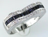1.08CT DIAMOND & AAA SAPPHIRE 14KT WHITE GOLD 3D PRINCESS & ROUND WAVE FUN RING