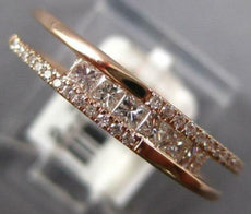 .33CT DIAMOND 14K ROSE GOLD 3D ROUND & PRINCESS CRISS CROSS ANNIVERSARY FUN RING