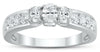 ESTATE 1.0CT DIAMOND 14K WHITE GOLD 3D CLASSIC OVAL 3 STONE FRIENDSHIP LOVE RING
