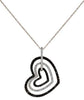 .77CT WHITE & BLACK DIAMOND 14KT ROSE GOLD 3D MULTI OPEN HEART FLOATING PENDANT