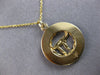ANTIQUE 14KT YELLOW GOLD 3D HANDCRAFTED CIRCULAR CHAI FLOATING PENDANT #28081