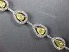 WIDE & LONG 6.29CT WHITE & FANCY YELLOW DIAMOND 18KT 2 TONE GOLD TENNIS BRACELET