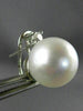 ESTATE LARGE .26CT DIAMOND & AAA SOUTH SEA PEARL 14K WHITE GOLD CLIP ON EARRINGS