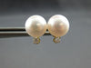 ESTATE .10CT DIAMOND & AAA SOUTH SEA PEARL 14K YELLOW GOLD CLASSIC STUD EARRINGS