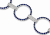 LARGE 4.7CT DIAMOND & AAA SAPPHIRE 14K WHITE GOLD CIRCLE OF LIFE TENNIS BRACELET