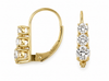 .75CT DIAMOND 14KT YELLOW GOLD ROUND 3 STONE JOURNEY LEVERBACK HANGING EARRINGS