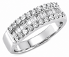 .50CT DIAMOND 14KT WHITE GOLD 3D ROUND & PRINCESS CLASSIC 3 ROW ANNIVERSARY RING