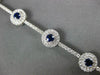 LARGE 5.74CT DIAMOND & AAA SAPPHIRE 14K WHITE GOLD 3D ROUND HALO TENNIS BRACELET