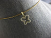 ESTATE .13CT DIAMOND 14KT YELLOW GOLD 3D CLASSIC BUTTERFLY LOVE FLOATING PENDANT