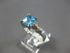 1.99CT DIAMOND & AAA BLUE TOPAZ 14KT WHITE GOLD CUSHION & ROUND FRIENDSHIP RING