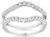 ESTATE .50CT DIAMOND 14KT WHITE GOLD 3D FILIGREE V SHAPE INSERT ANNIVERSARY RING