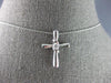 ESTATE .08CT DIAMOND 14KT WHITE GOLD 3D CLASSIC SOLITAIRE CROSS FLOATING PENDANT