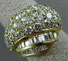 LARGE 4.50CT ROUND & BAGUETTE DIAMOND 18KT YELLOW GOLD 3D DOME PAVE RING E/F 797