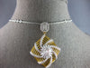 LARGE 1.95CT DIAMOND 14KT 2 TONE GOLD ROUND & BAGUETTE BY THE YARD LOVE NECKLACE