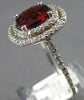 2.84CT DIAMOND & AAA GARNET 14KT WHITE GOLD CUSHION & ROUND DOUBLE HALO FUN RING