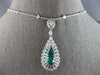 CERTIFIED LARGE 11.68CT DIAMOND & AAA COLUMBIAN EMERALD 18KT WHITE GOLD PENDANT