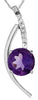 1.15CT DIAMOND & AAA AMETHYST 14KT WHITE GOLD ROUND CRISS CROSS FLOATING PENDANT