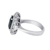 LARGE 5.14CT DIAMOND & AAA SAPPHIRE 18KT WHITE GOLD 3D OVAL HALO ENGAGEMENT RING